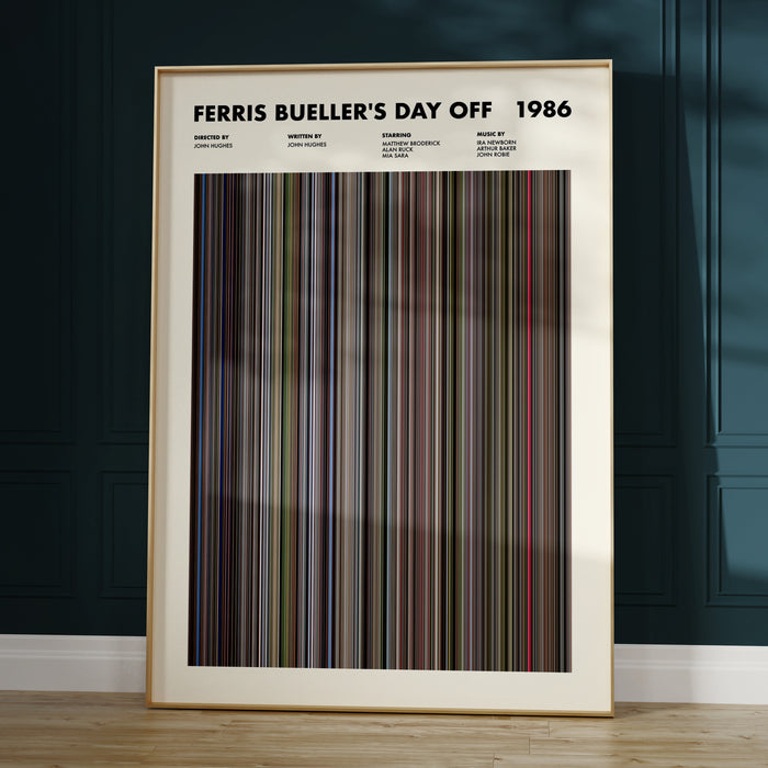 Ferris Buellers Day Off Movie Barcode Poster