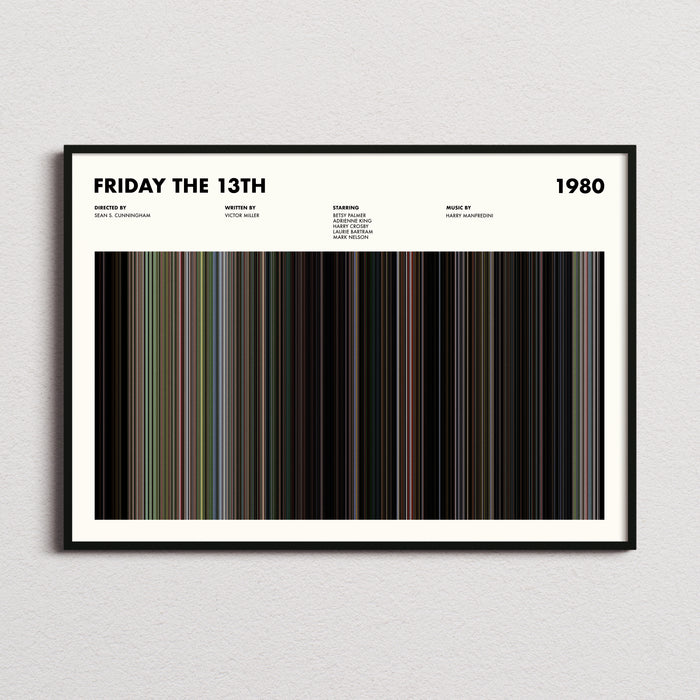 Friday The 13th Movie Barcode Poster