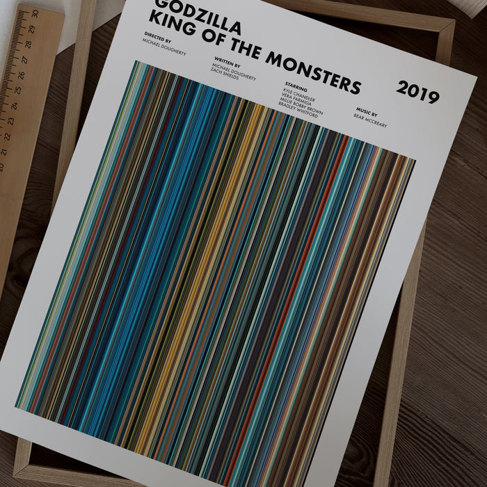 Godzilla King of the Monsters Movie Barcode Poster
