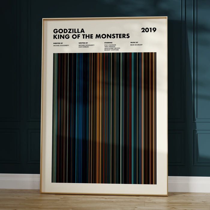 Godzilla King of the Monsters Movie Barcode Poster