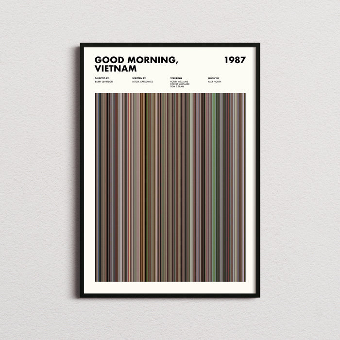Good Morning Vietnam Movie Barcode Poster