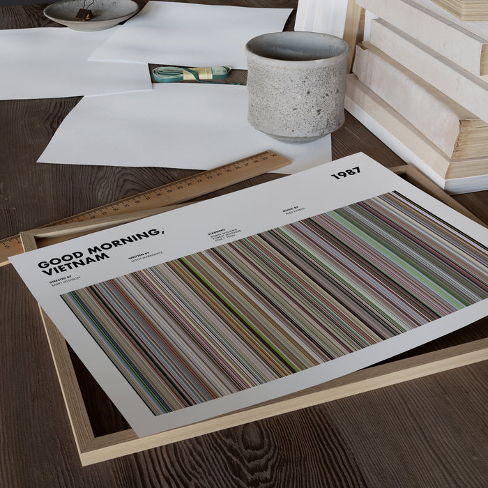 Good Morning Vietnam Movie Barcode Poster