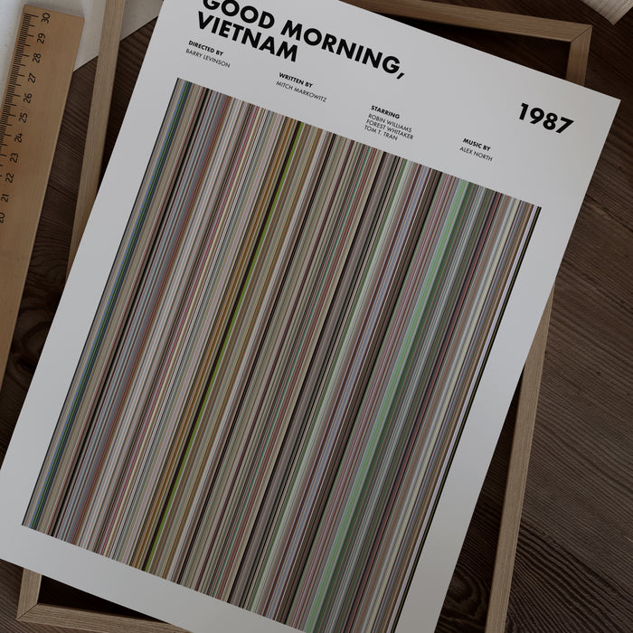 Good Morning Vietnam Movie Barcode Poster