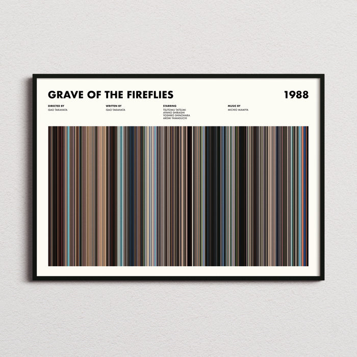 Grave Of The Fireflies Movie Barcode Poster