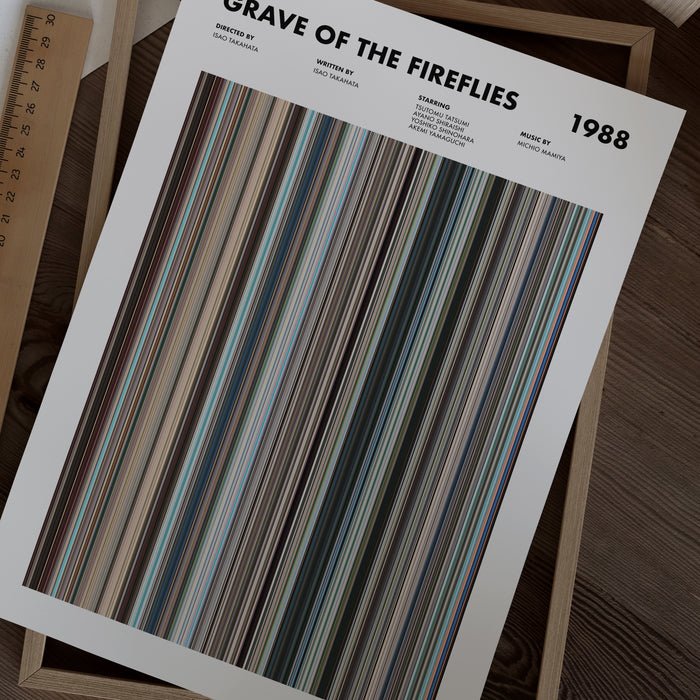 Grave Of The Fireflies Movie Barcode Poster
