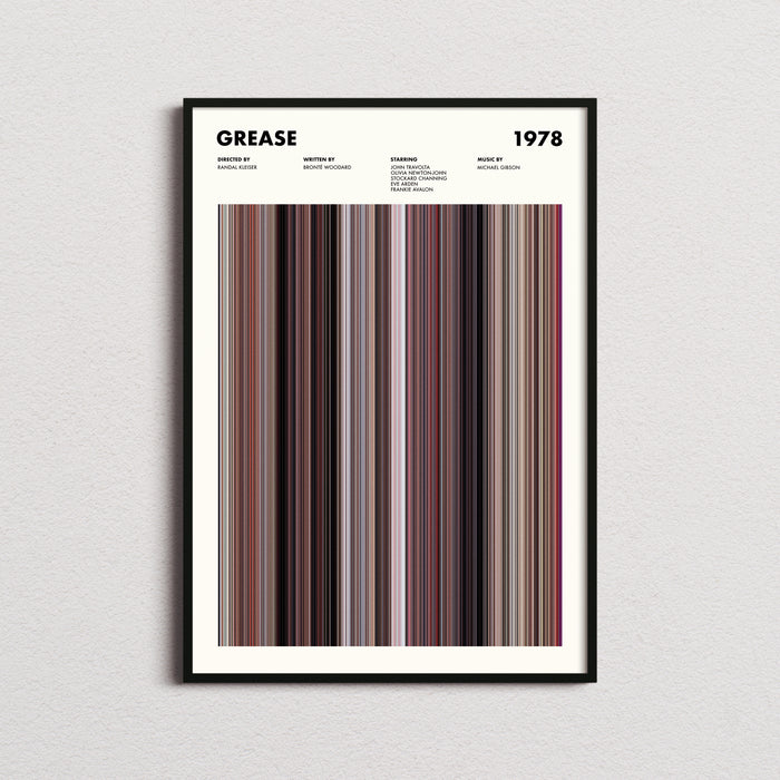 Grease Movie Barcode Movie Barcode Poster