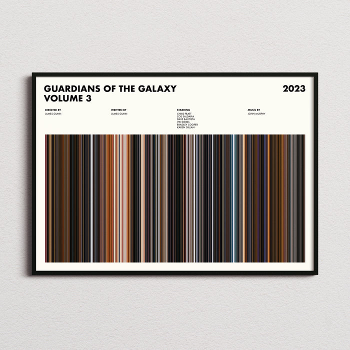 Guardians of the Galaxy Vol 3 Movie Barcode Poster