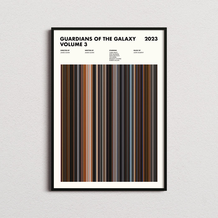 Guardians of the Galaxy Vol 3 Movie Barcode Poster