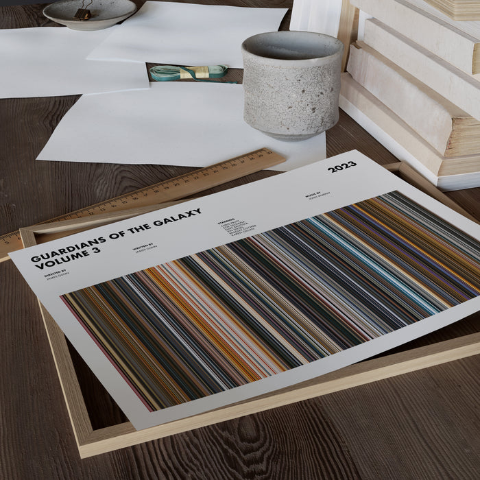Guardians of the Galaxy Vol 3 Movie Barcode Poster