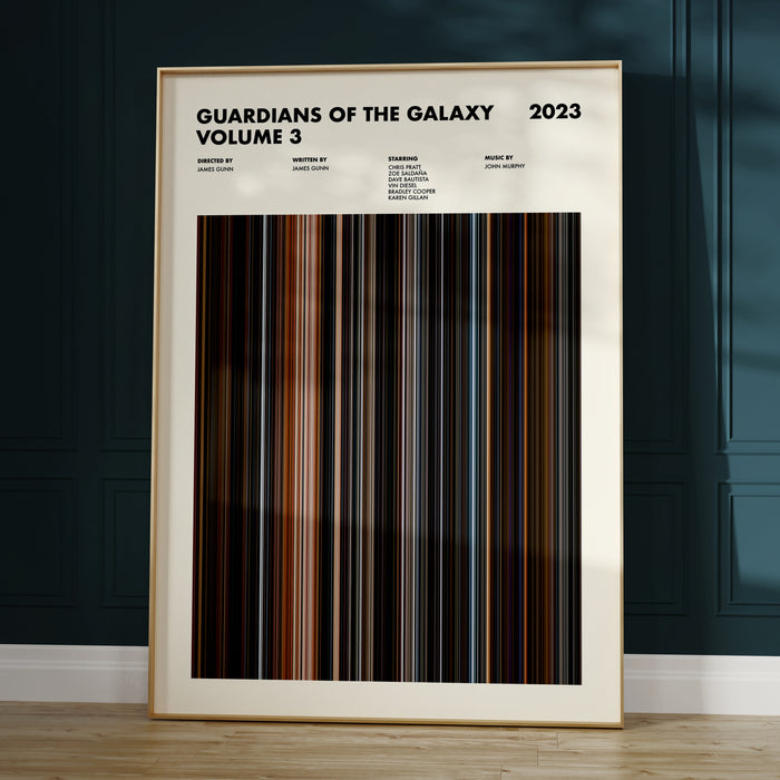 Guardians of the Galaxy Vol 3 Movie Barcode Poster