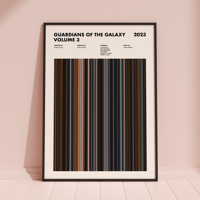 Guardians of the Galaxy Vol 3 Movie Barcode Poster