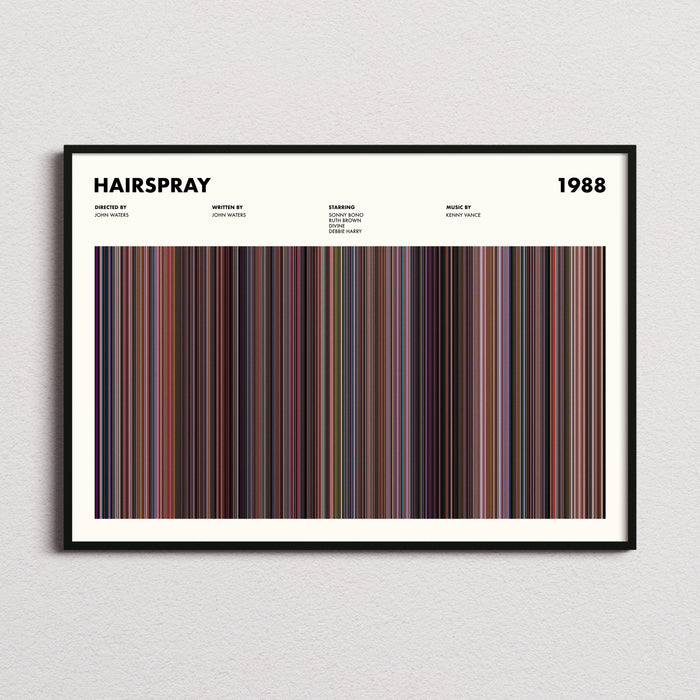Hairspray 1988 Movie Barcode Poster