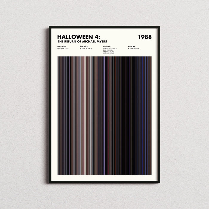 Halloween 4 Movie Barcode Poster