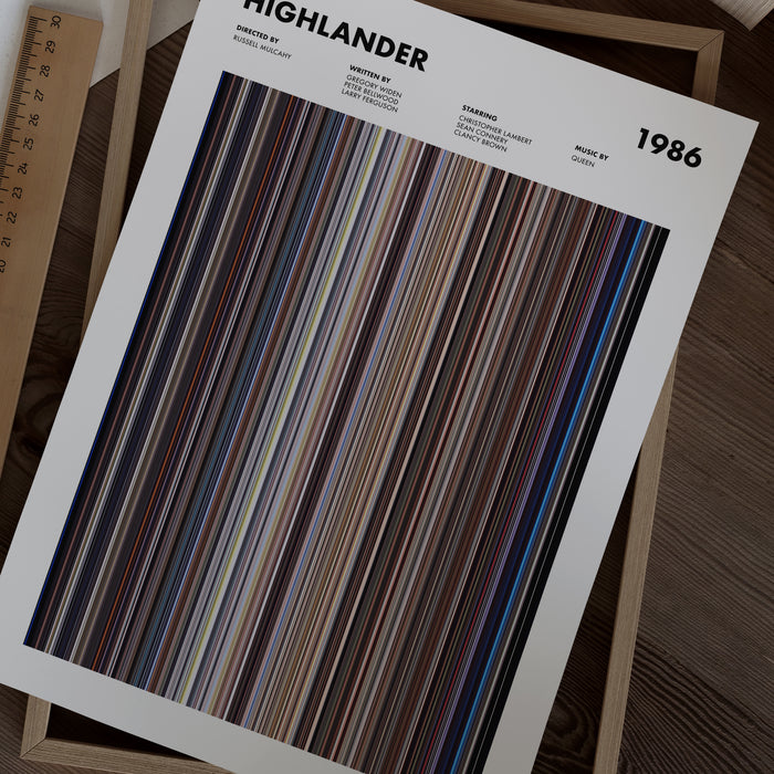 Highlander Movie Barcode Poster