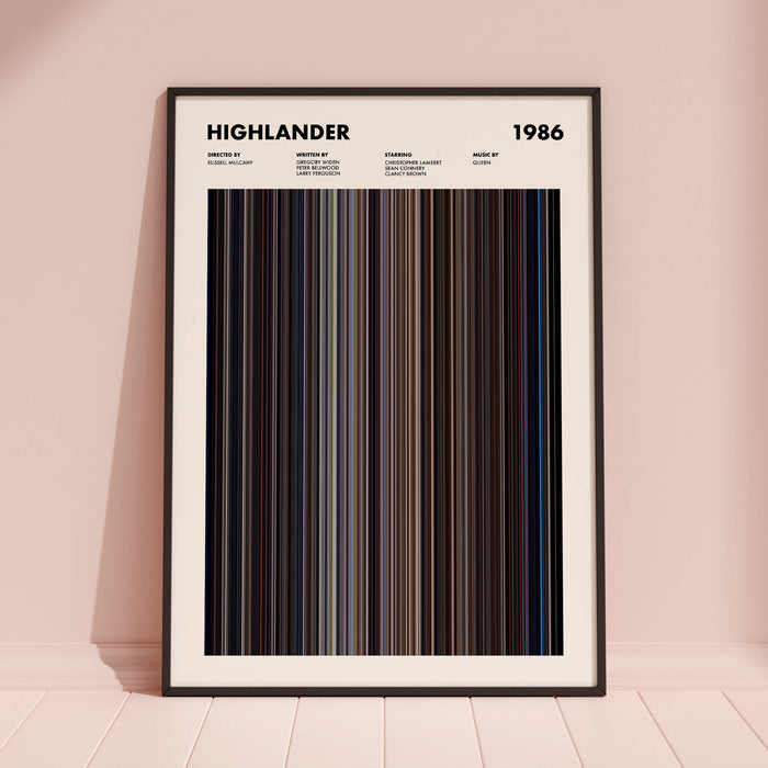 Highlander Movie Barcode Poster