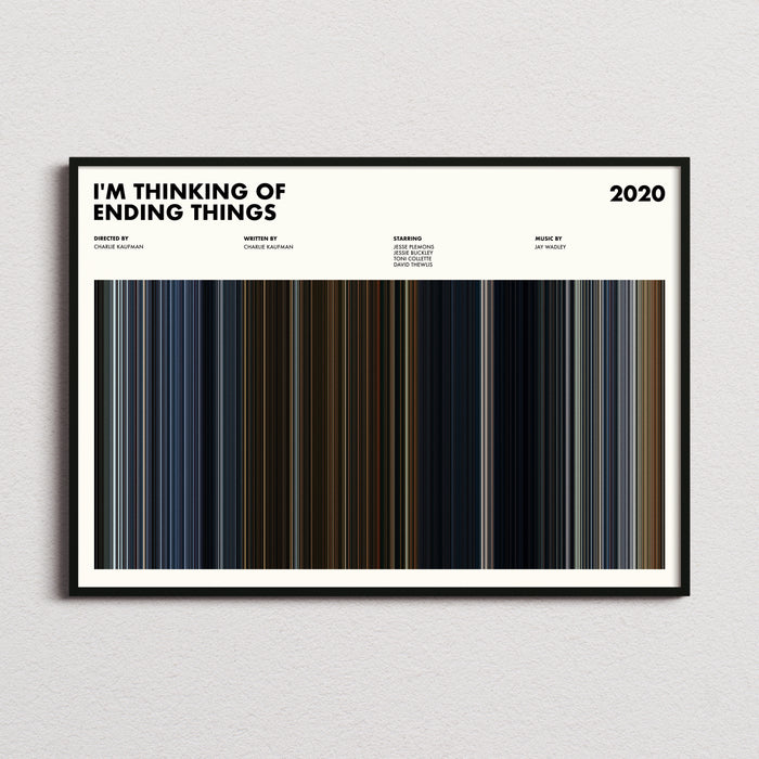 Im Thinking Of Ending Things Movie Barcode Poster