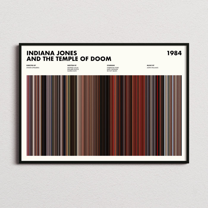 Indiana Jones and the Temple of Doom Movie Barcode Poster