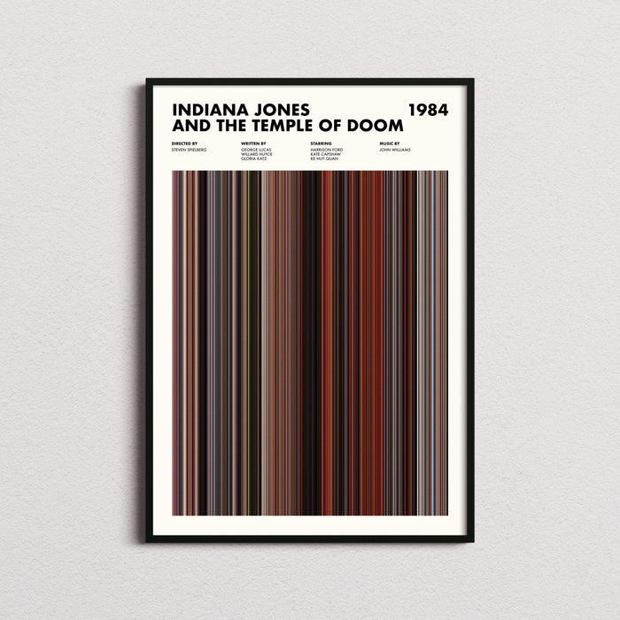 Indiana Jones and the Temple of Doom Movie Barcode Poster