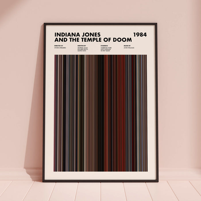 Indiana Jones and the Temple of Doom Movie Barcode Poster