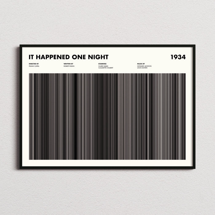 It Happened One Night Movie Barcode Poster