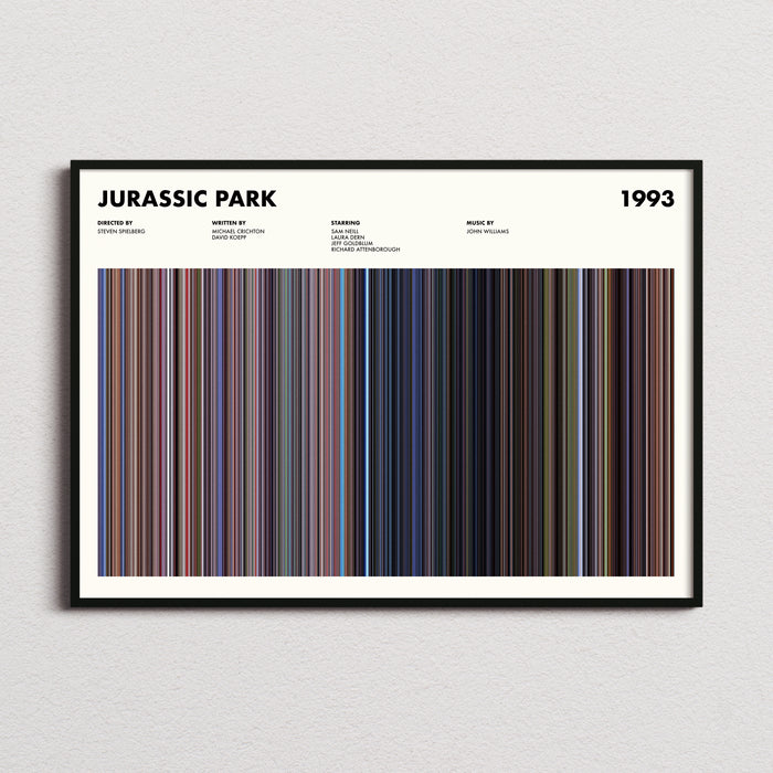 Jurassic Park Movie Barcode Poster