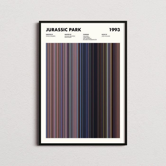 Jurassic Park Movie Barcode Poster
