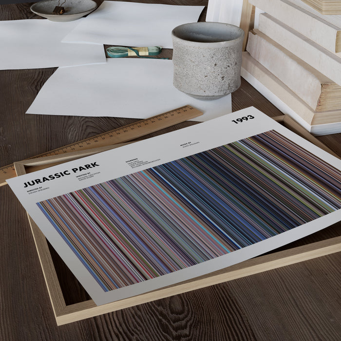 Jurassic Park Movie Barcode Poster
