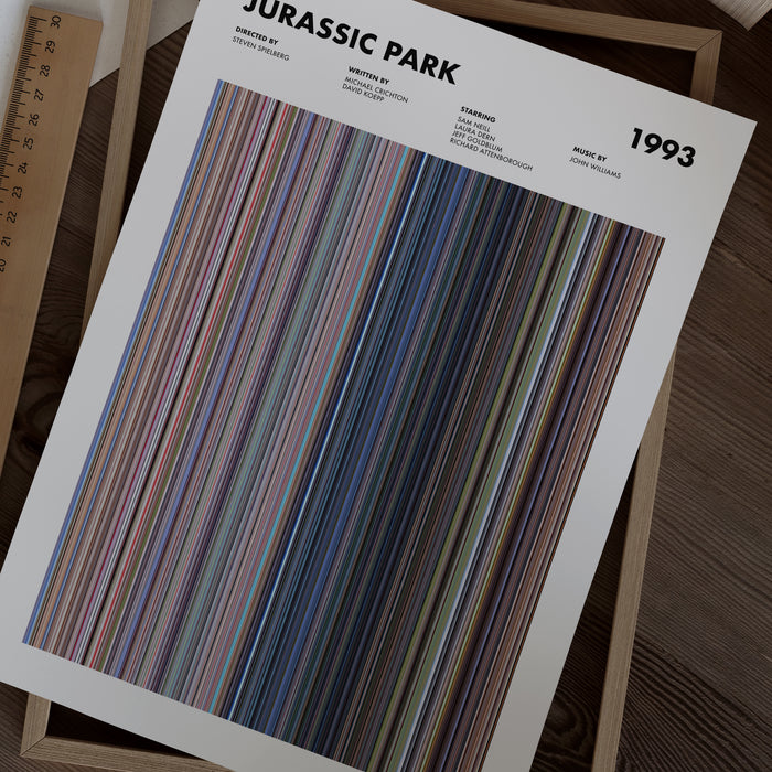 Jurassic Park Movie Barcode Poster
