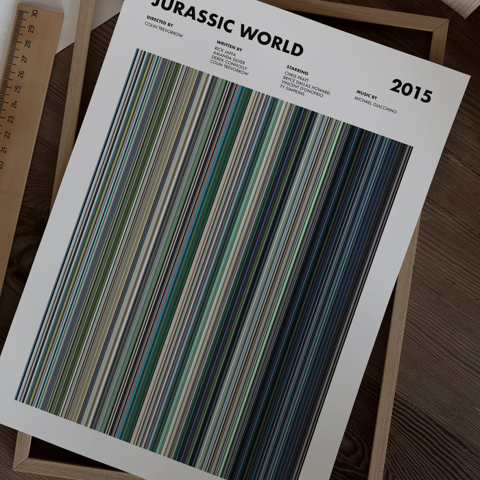 Jurassic World Movie Barcode Poster