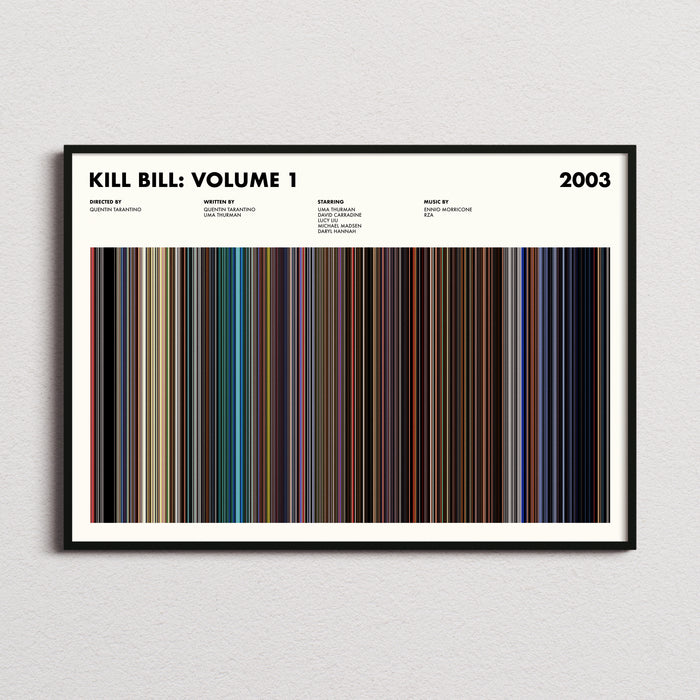 Kill Bill Vol 1 Movie Barcode Poster