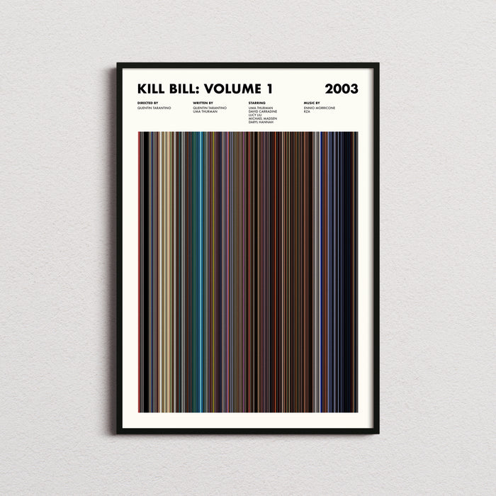 Kill Bill Vol 1 Movie Barcode Poster