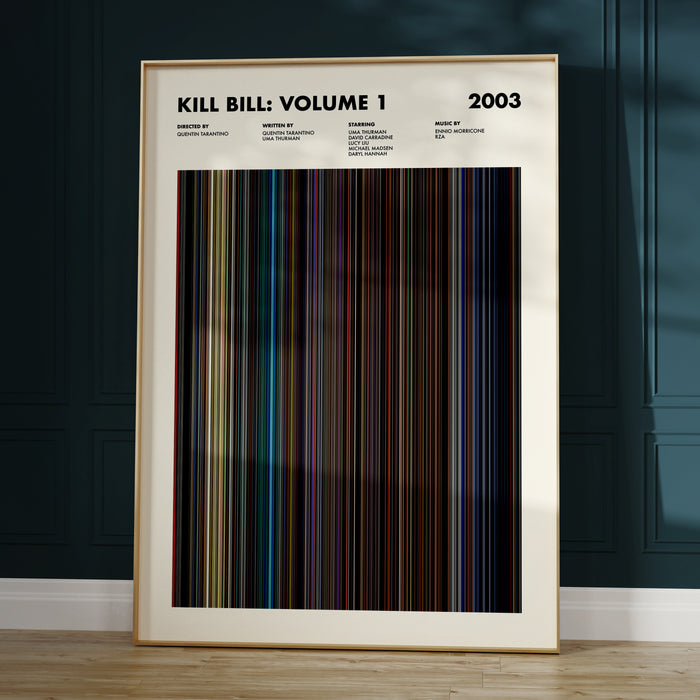Kill Bill Vol 1 Movie Barcode Poster