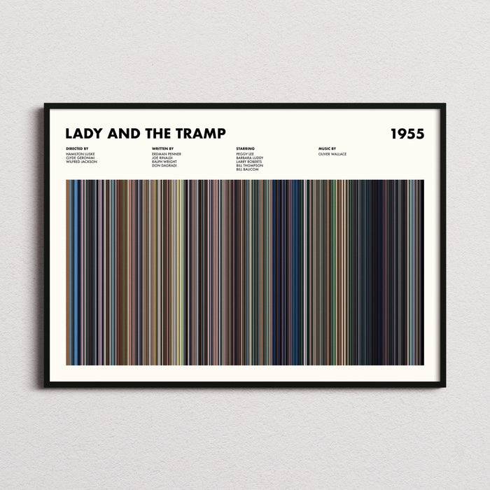 Lady and the Tramp Movie Barcode Poster