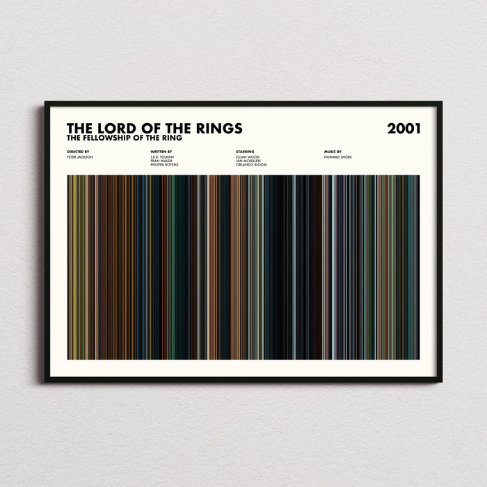 Lord of the Rings The Fellowship of the Ring Movie Barcode Poster