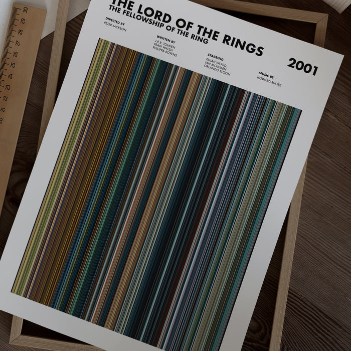Lord of the Rings The Fellowship of the Ring Movie Barcode Poster