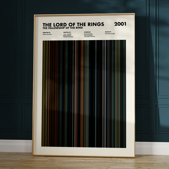 Lord of the Rings The Fellowship of the Ring Movie Barcode Poster