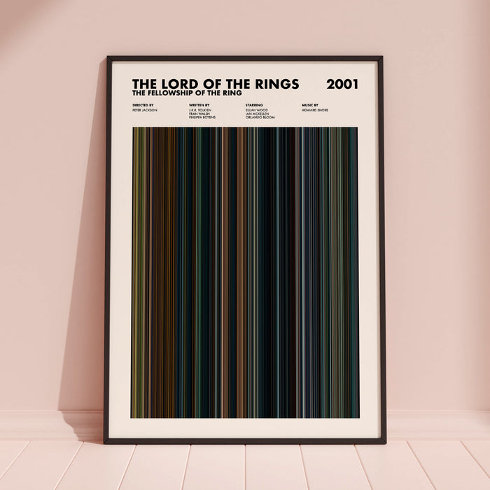 Lord of the Rings The Fellowship of the Ring Movie Barcode Poster