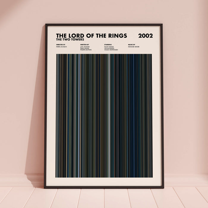 Lord of the Rings The Two Towers Movie Barcode Poster