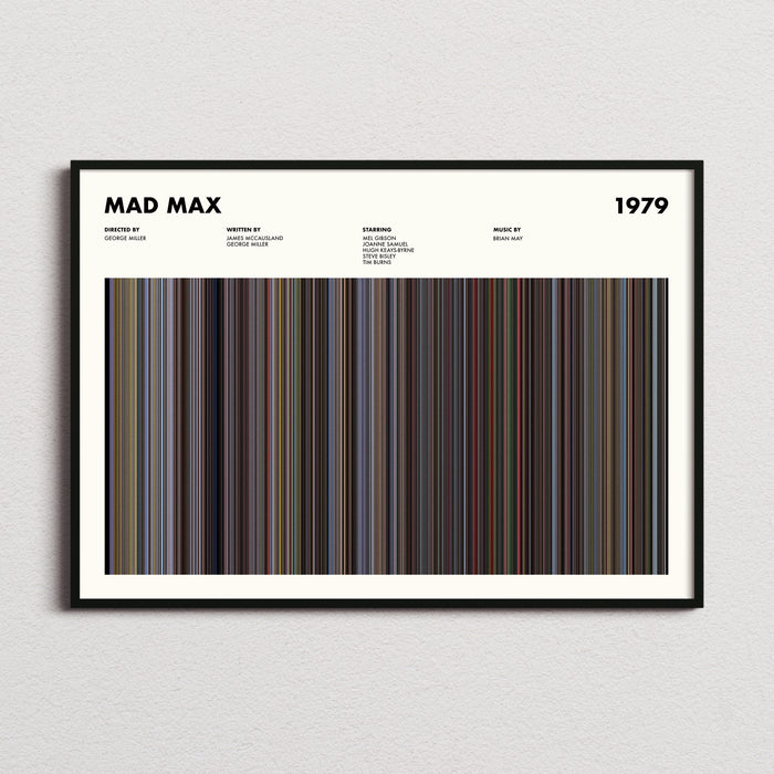 Mad Max 1979 Movie Barcode Poster
