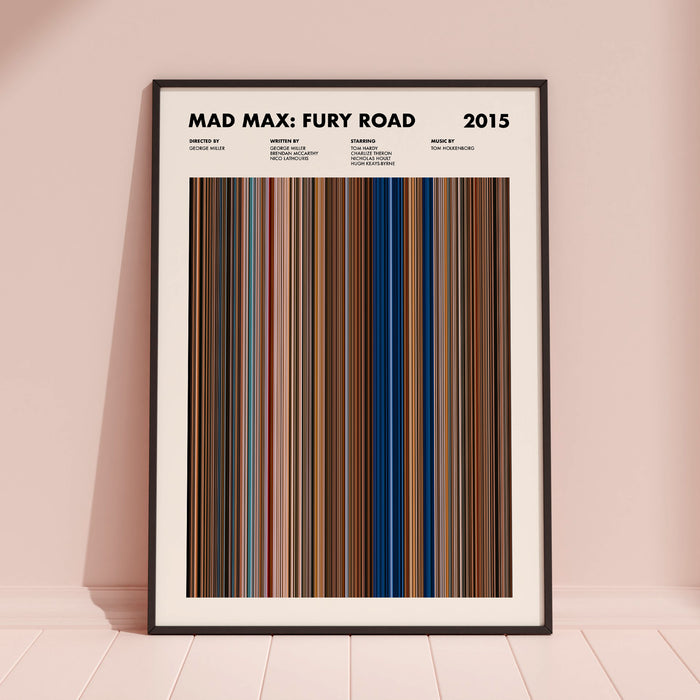 Mad Max Fury Road Movie Barcode Poster
