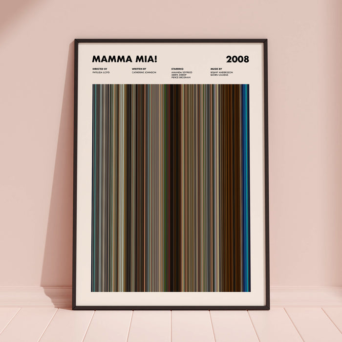 Mamma Mia Movie Barcode Poster
