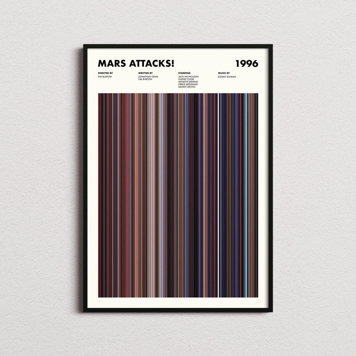 Mars Attacks Movie Barcode Poster