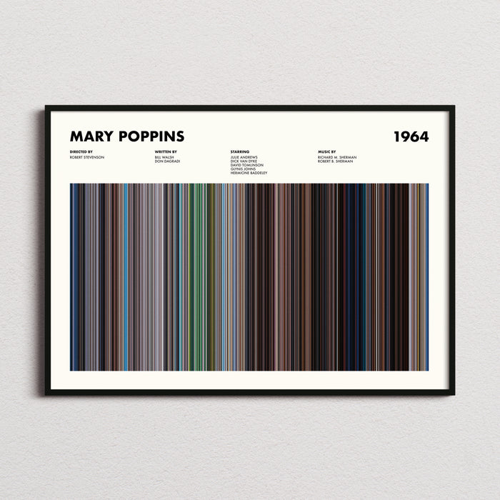 Mary Poppins Movie Barcode Poster