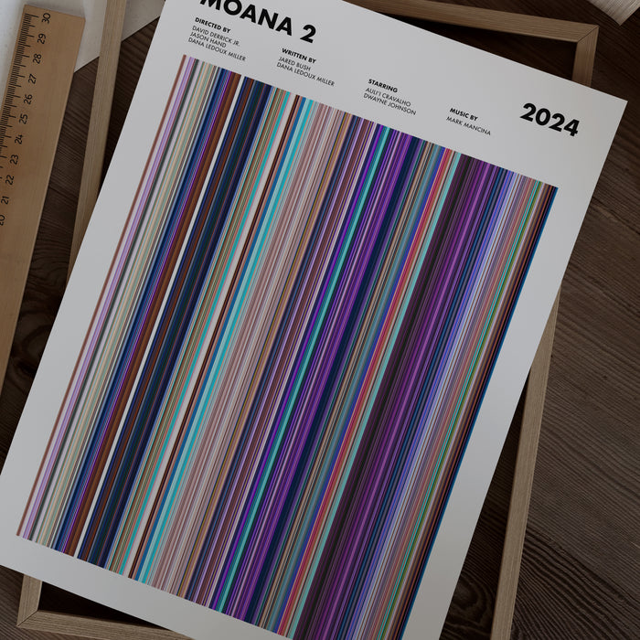 Moana 2 Movie Barcode Poster