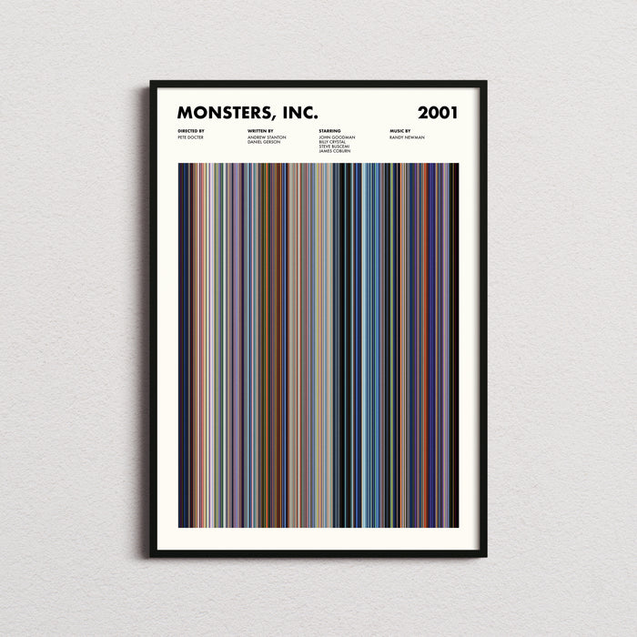 Monsters Inc Movie Barcode Poster