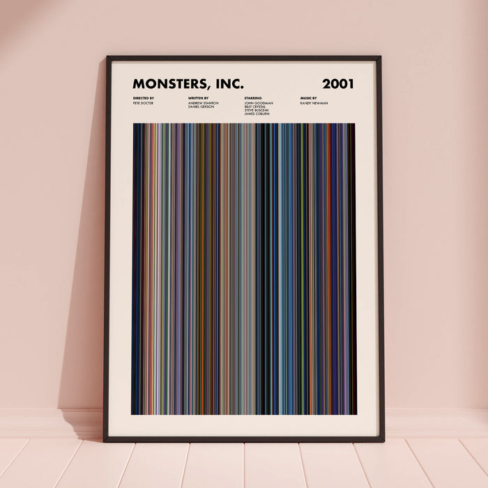 Monsters Inc Movie Barcode Poster