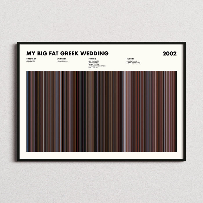 My Big Fat Greek Wedding Movie Barcode Poster