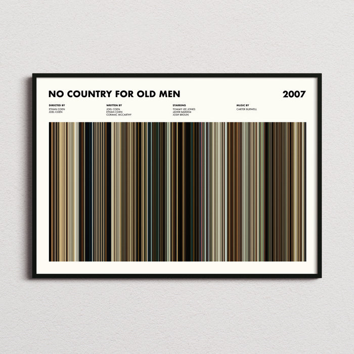 No Country For Old Men Movie Barcode Poster