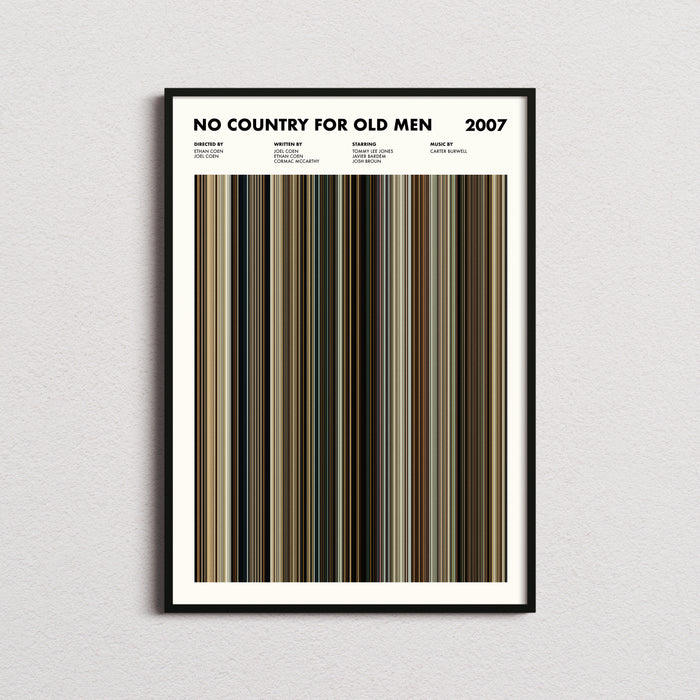 No Country For Old Men Movie Barcode Poster