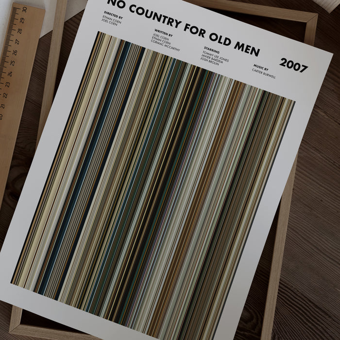 No Country For Old Men Movie Barcode Poster